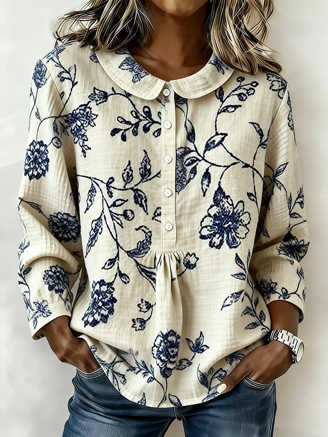 Women's Casual Color Block Print Short-Sleeve Top