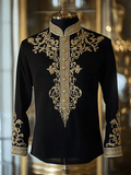 Men's Vintage Stand Collar Long Sleeve Shirt