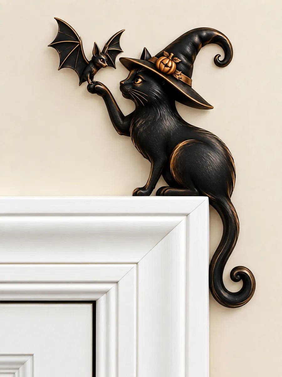 Black Cat Art Door Frame Corner Decor