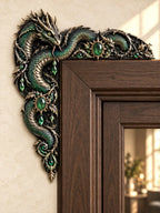 Emerald Green Serpent Dragon Door Frame Corner Decor