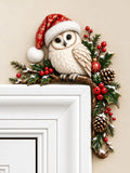Christmas Owl Art Door Corner Decor