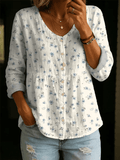 Women's Floral Art Print Casual Shirt