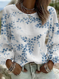 Women's Casual Floral Print Long-Sleeved Top