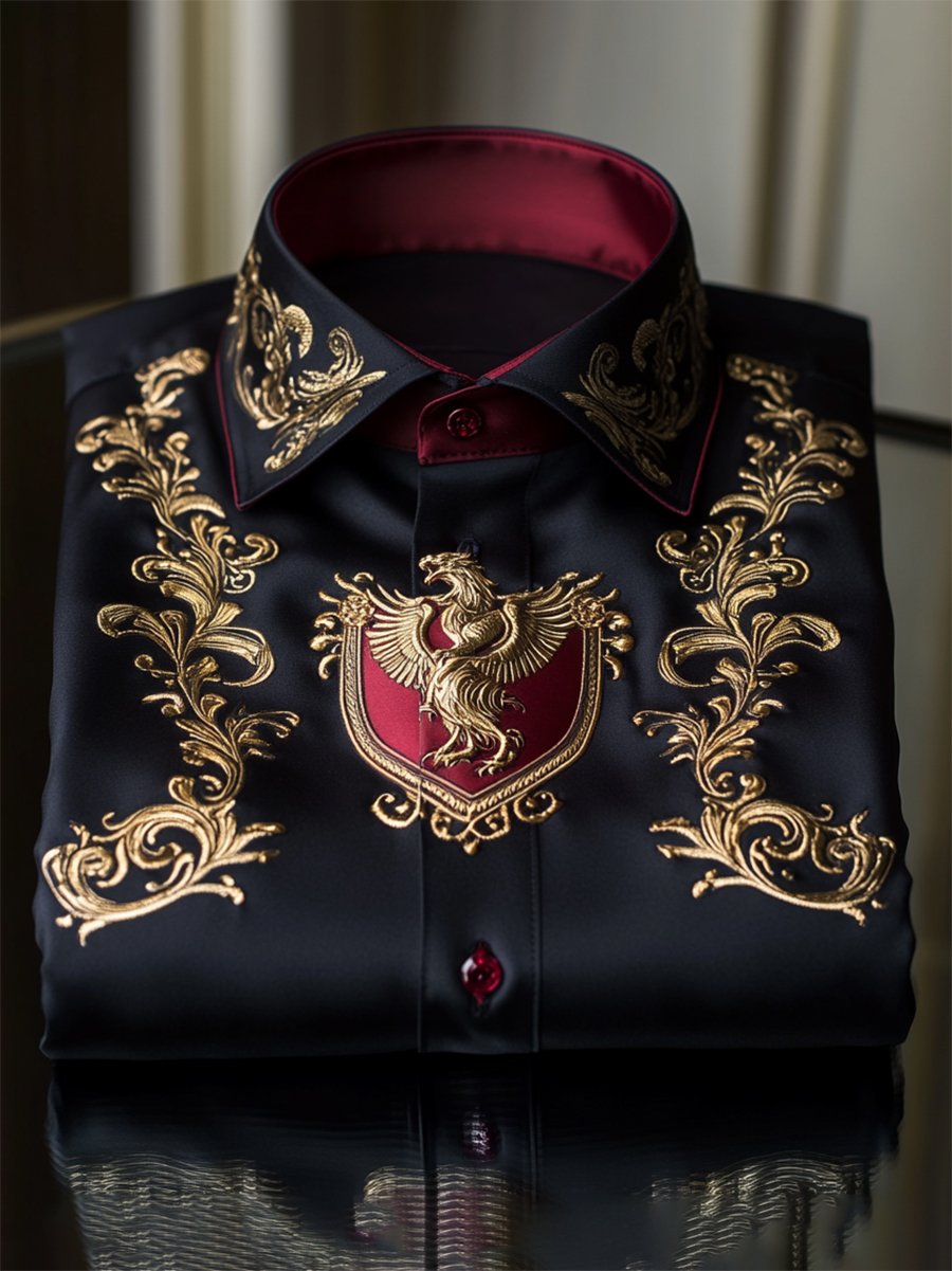 Men's Satin Luxury Business Long Sleeve Shirt