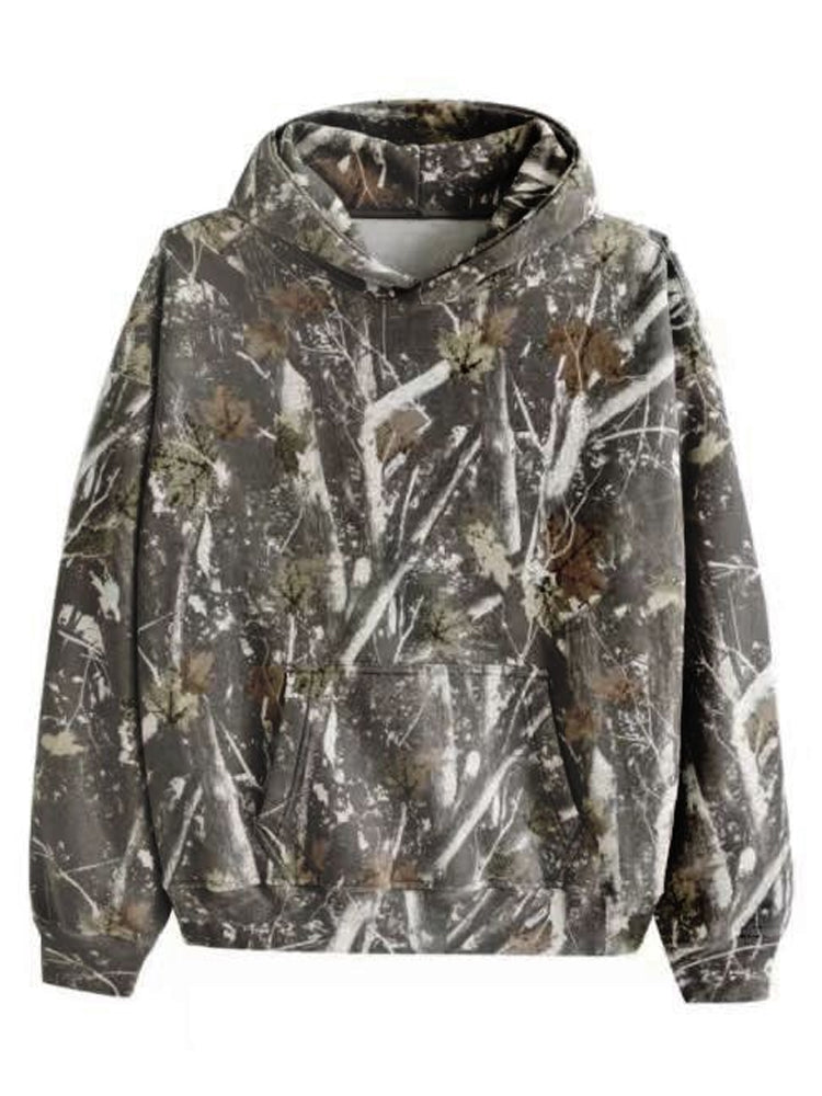Men's Maple Leaf Branches Pattern Comfy Hoodie