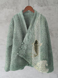 Upstream Carp Japanese Art Cozy Fleece Kimono Cardigan