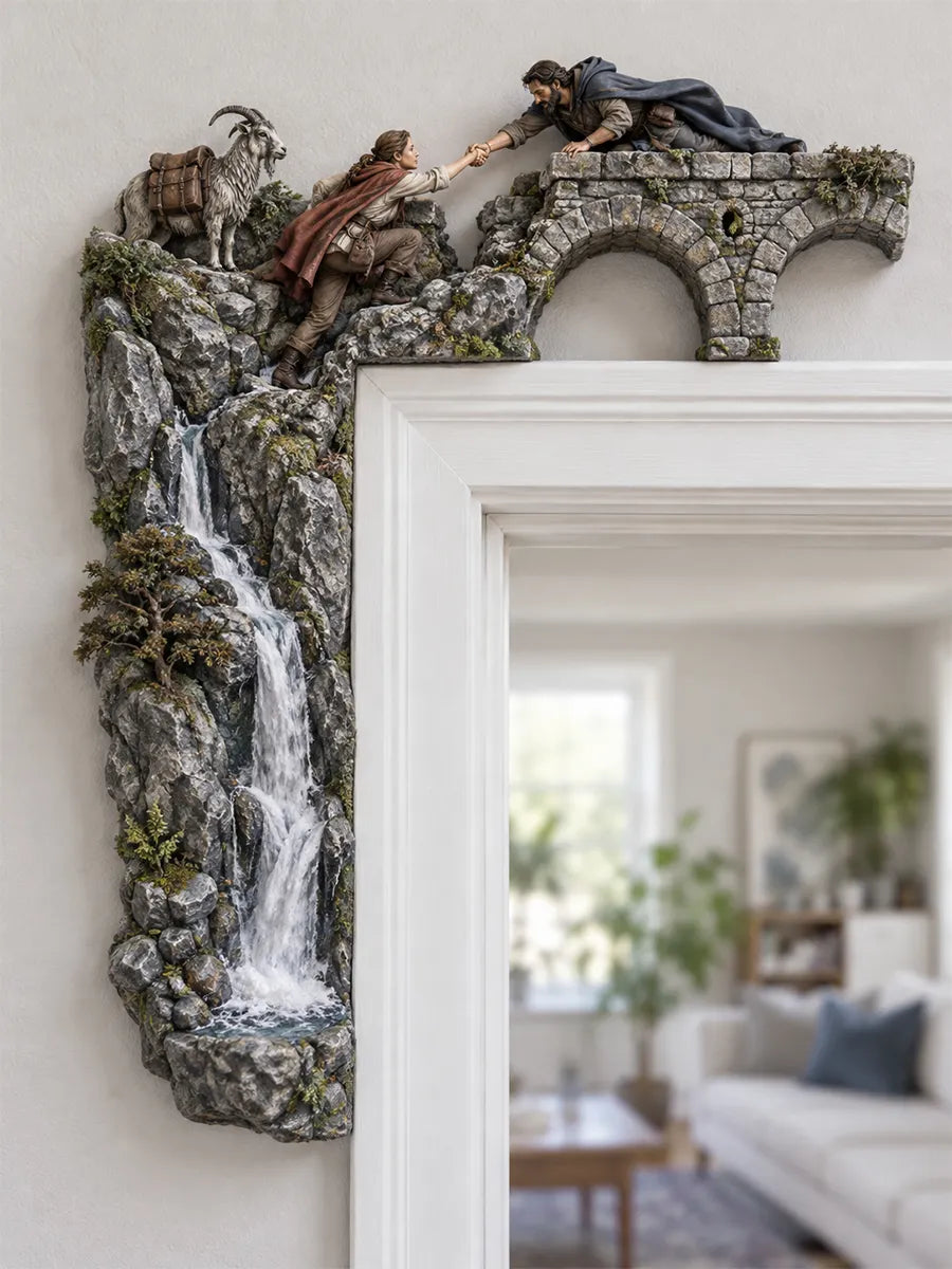 Handcrafted Fantasy Adventure Door Corner Sculpture