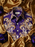 Men's Purple Silk Long Sleeve Shirt