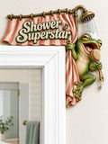 “Shower Superstar” Frog Door Frame Corner Decor