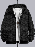 Men's Maru Bishamon Japanese Sashiko Art Zip Cozy Hoodie