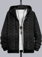 Men's Maru Bishamon Japanese Sashiko Art Zip Cozy Hoodie