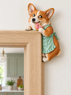 👀Adorable Corgi Door Frame Decor Funny Corner Wall Art