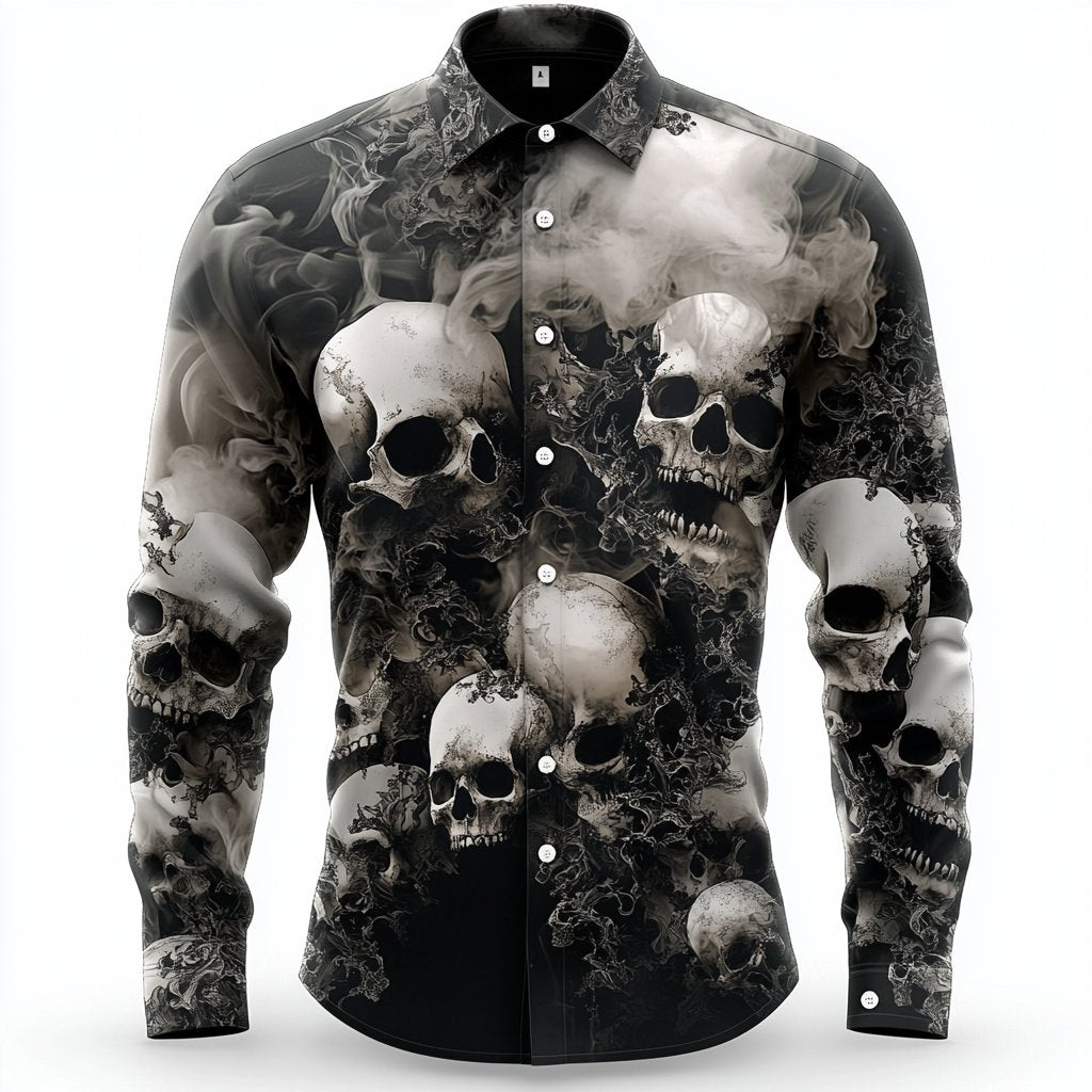 Men's Vintage Art Skull Shirt