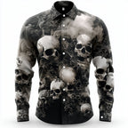 Men's Vintage Art Skull Shirt