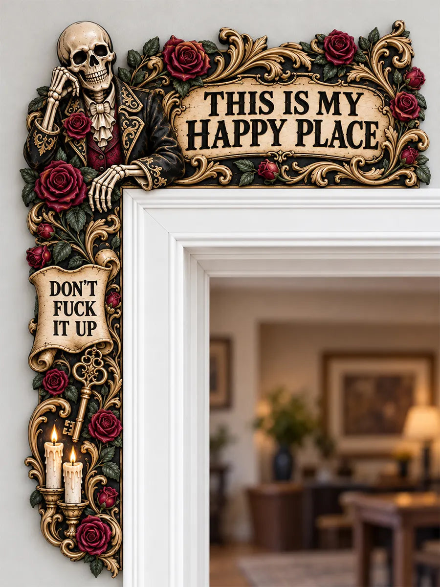 💀Dead Man's Pub Gothic Skeleton Door Frame Corner Decor