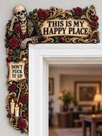 💀Dead Man's Pub Gothic Skeleton Door Frame Corner Decor