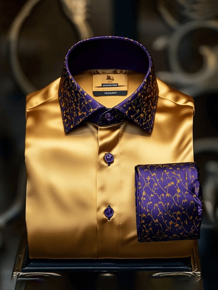Men's Satin Wing Luxury Business Long Sleeve Shirt