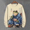 Men's Japanese Cool Smoking Frog Samurai Sweatshirt
