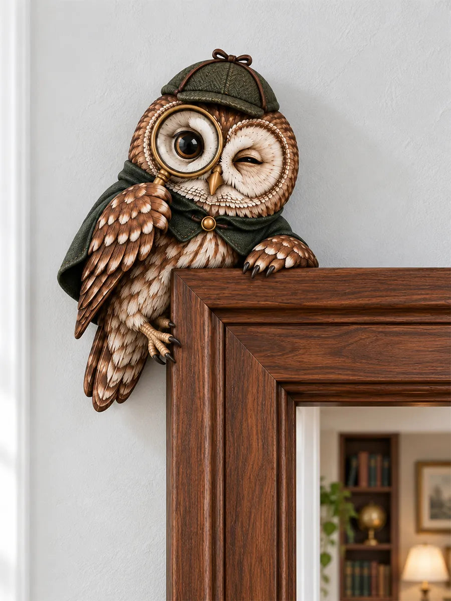 🦉 Detective Owl Door Frame Corner Decor