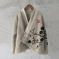 Magnolia Japanese Lino Floral Art Cozy Fleece Kimono Cardigan