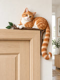 🐾Charming Orange Tabby Cat Door Frame Corner Decor