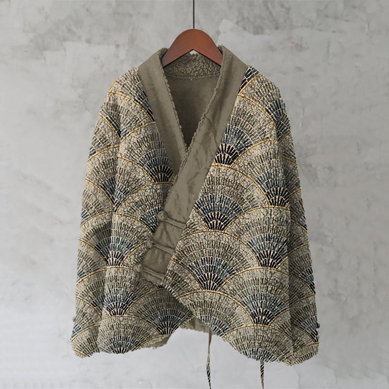Japanese Style Uchiwa Inspired Design Kimono
