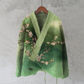 Vintage Cherry Blossom Ink Painting Art Women's Kimono Cardigan