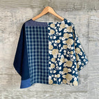 Women's Casual Cotton And Linen Floral Patchwork T-shirt