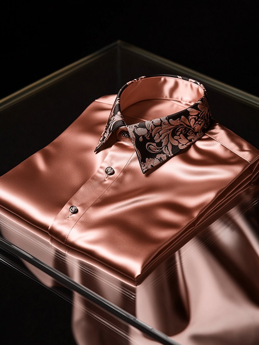 Men's Satin Long Sleeve Shirt