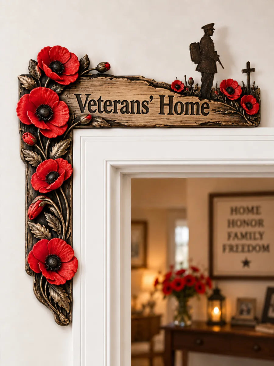 Veterans’ Home Wooden Door Frame Decor