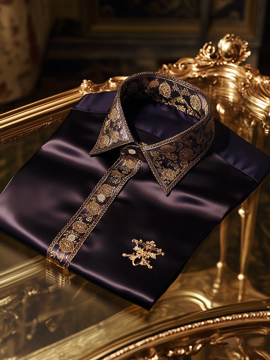 Men's Satin Long Sleeve Shirt