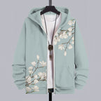 Men's Japanese Magnolia Art Comfy Pocket Hoodie