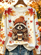 Women's Casual Printed Long-Sleeve Sweatshirt