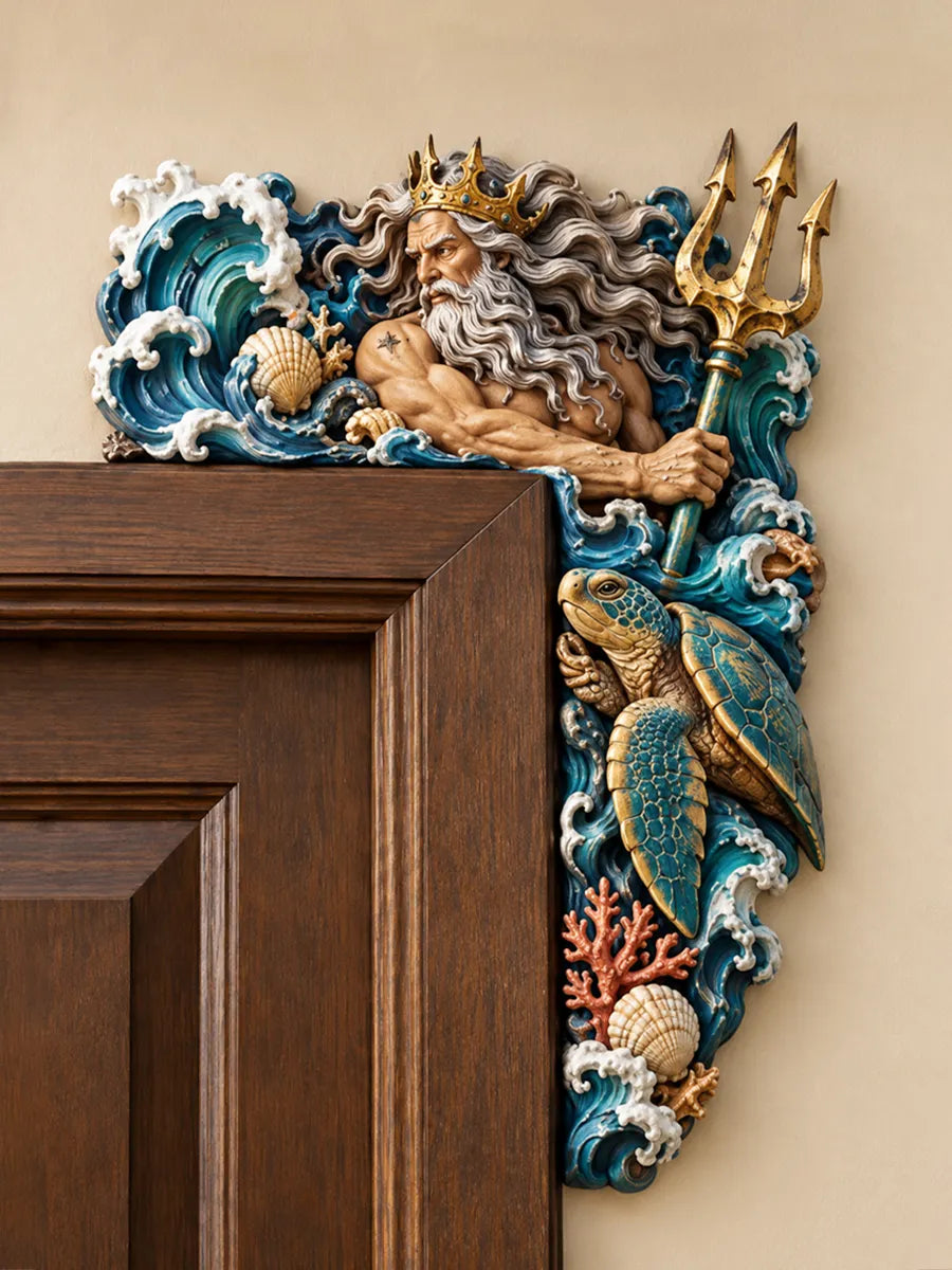 Ocean King Poseidon Art Door Corner Decor
