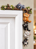 🐱 Playful Hanging Cats Door Frame Topper – Funny Cat Lover Corner Decor