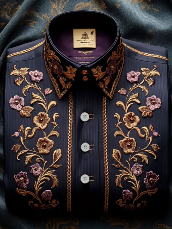 Men's Light Luxury Business Striped Print Shirt