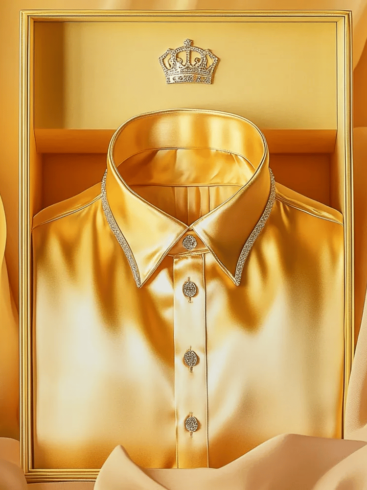 Men's Satin Wing Luxury Business Long Sleeve Shirt