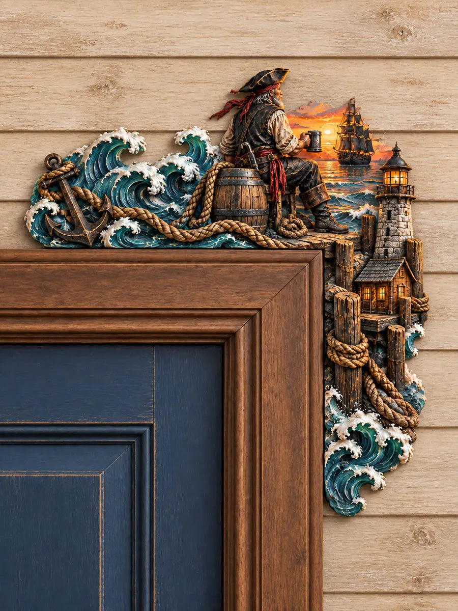 Pirate Captain & Lighthouse Door Frame Corner Decor