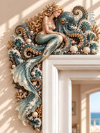 🧜‍♀️ Mermaid & Octopus Ocean Waves Door Corner Wall Art