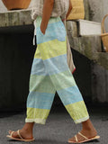 Women's Retro Geometric Art Print Design Casual Pants