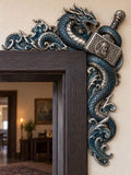 Norse Sea Dragon & Thor’s Hammer Door Frame Corner Decor