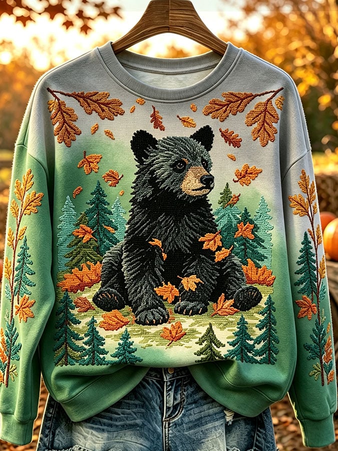 Women's Casual Printed Long-Sleeve Sweatshirt