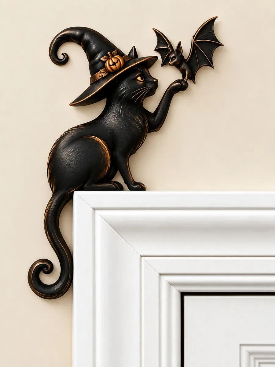 Black Cat Art Door Frame Corner Decor