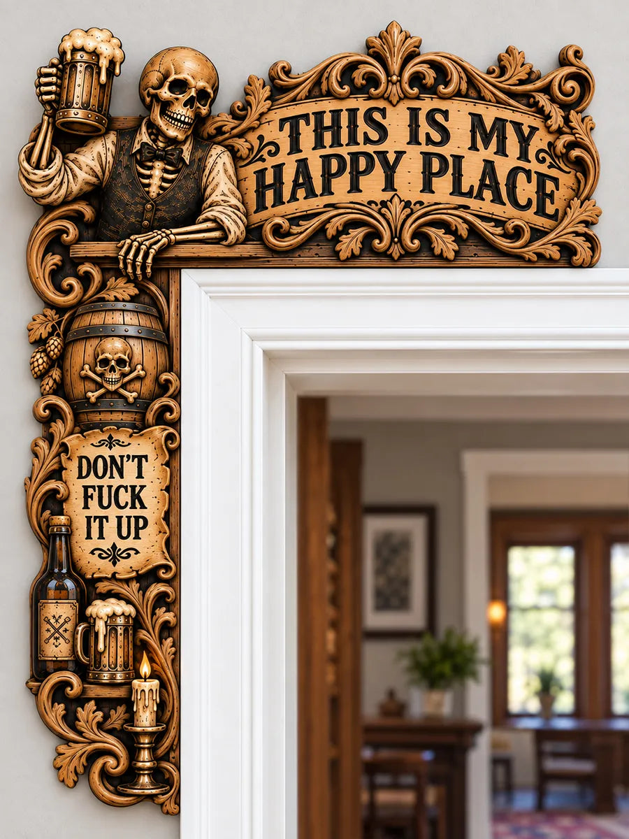 💀Dead Man's Pub Gothic Skeleton Door Frame Corner Decor