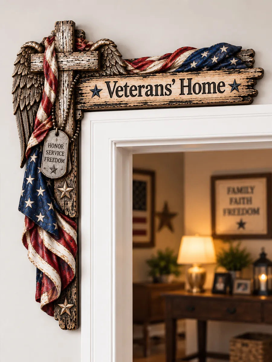 Veterans’ Home Wooden Door Frame Decor