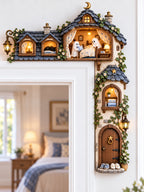 Enchanted Midnight Ghost & Cat Door Corner Decor