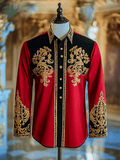 Men's Vintage Stand Collar Long Sleeve Shirt