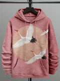 Men's Flying Cranes Japanese Art Comfy Hoodie