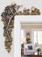 ✨ Gothic Skeleton Blowing Bubbles Door Frame Corner Sculpture