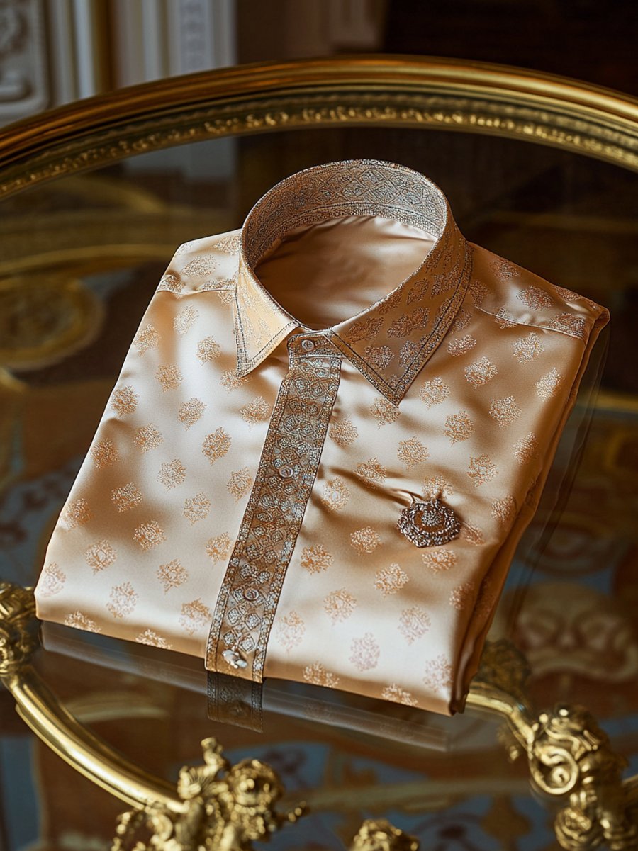 Men's Satin Long Sleeve Shirt
